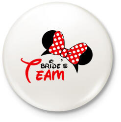 printfashion Leánybúcsú - Bride's Team - Kitűző, hűtőmágnes - Fehér (3077416)