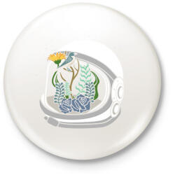 printfashion Űrhajós sisak - Kitűző, hűtőmágnes - Fehér (6246215)