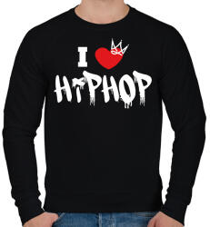 printfashion I love hiphop (white) - Férfi pulóver - Fekete (7513716)