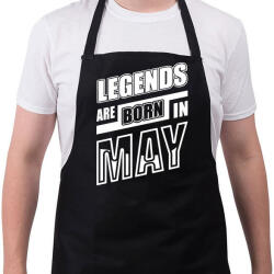 printfashion A legendák májusban születnek - Kötény - Fekete (4917525)