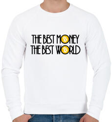 printfashion The-best-money-the-best-world - Férfi pulóver - Fehér (6062911)