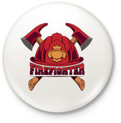 printfashion Tűzoltó - Kitűző, hűtőmágnes - Fehér (11754588)