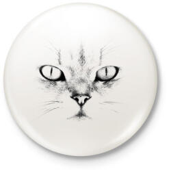 printfashion Fehér macska - Kitűző, hűtőmágnes - Fehér (3080279)