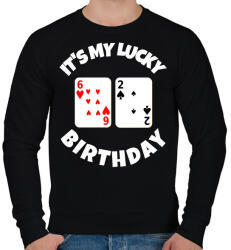printfashion 62 POKER SZÜLINAP - Férfi pulóver - Fekete (9845264)