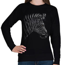 printfashion Zebra portré - Női pulóver - Fekete (5027933)