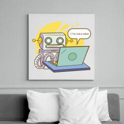 printfashion Not a robot - Vászonkép - Fehér (7564293)