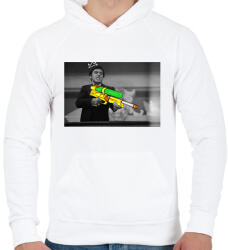 printfashion A sebhelyesarcú - Férfi kapucnis pulóver - Fehér (10902776)