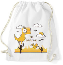 printfashion Google - Dínós játék - I am offline - Sportzsák, Tornazsák - Fehér (4358954)
