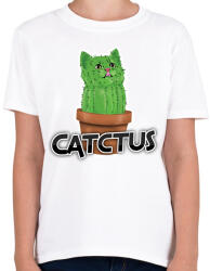printfashion Catctus - Gyerek póló - Fehér (14008055)