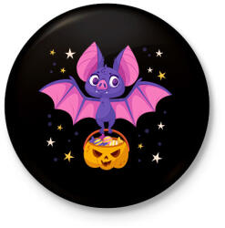 printfashion Halloween-i denevér - Kitűző, hűtőmágnes - Fekete (14773058)