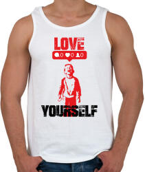 printfashion Love yourself - Banksy graffiti - Férfi atléta - Fehér (7099558)