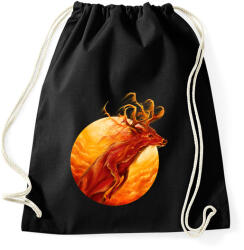 printfashion Tűzszarvas - Sportzsák, Tornazsák - Fekete (1049789)