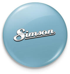 printfashion Simson Logó 3D (fémes stílus) - Kitűző, hűtőmágnes - Világoskék (16196414)