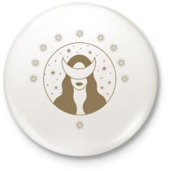 printfashion Mystic Girl - Kitűző, hűtőmágnes - Fehér (6276570)