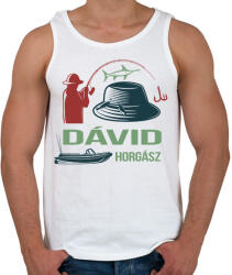 printfashion Horgász - Névvel - Férfi atléta - Fehér (6284886)