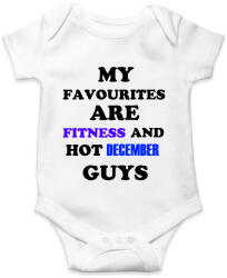 printfashion A kedvenceim a fitnessz és a jó decemberi születésű pasik - Baba Body - Fehér (1384343)
