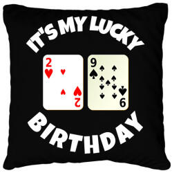 printfashion 29 POKER SZÜLINAP - Párnahuzat, Díszpárnahuzat - Fekete (9785121)