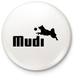 printfashion Mudi- kutyás minta - Kitűző, hűtőmágnes - Fehér (11012499)