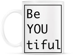 printfashion BeYOUtiful - fekete felirat - Bögre - Fehér (789164)