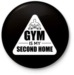 printfashion Az edzőterem a második otthonom - Kitűző, hűtőmágnes - Fekete (3097440)