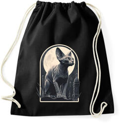 printfashion Szfinx macska és a hold - Sportzsák, Tornazsák - Fekete (12606746)