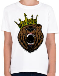 printfashion Medve king - Gyerek póló - Fehér (2038454)