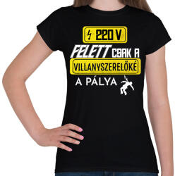 printfashion 220V Felett | Fehér - Női póló - Fekete (6094553)