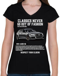 printfashion Audi rs6 - Női V-nyakú póló - Fekete (14788308)