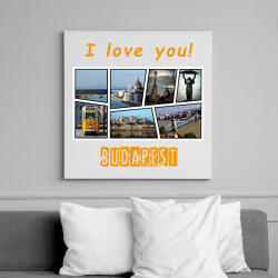 printfashion i love you budapest - Vászonkép - Fehér (6627692)