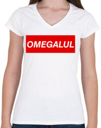 printfashion OMEGALUL - Női V-nyakú póló - Fehér (847804)