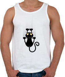 printfashion Vicces cicás póló - Férfi atléta - Fehér (1011344)