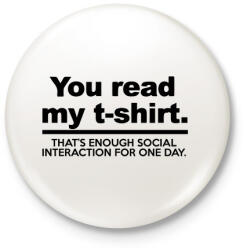 printfashion You read my T-shirt. - Kitűző, hűtőmágnes - Fehér (3075110)
