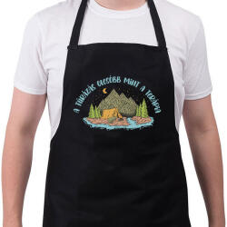 printfashion A túrázás olcsóbb mint a terápia - Kötény - Fekete (6869253)