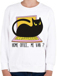 printfashion Cica home office - Gyerek pulóver - Fehér (4224632)