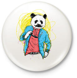 printfashion Filmsztár panda - Kitűző, hűtőmágnes - Fehér (3074257)