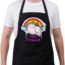 printfashion Unikornis szülinap - Kötény - Fekete (4927687)