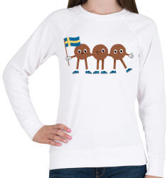 printfashion Svéd húsgolyók - Női pulóver - Fehér (4173591)