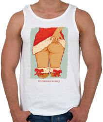 printfashion Szexi Karácsony - Férfi atléta - Fehér (40781)