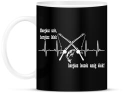 printfashion Horgász szív - Bögre - Fekete (2453433)