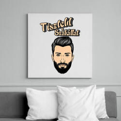 printfashion szakáll- tiszteld a szakállat - Vászonkép - Fehér (6634326)