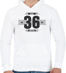 printfashion b-day-36-dark-lightgrey - Férfi kapucnis pulóver - Fehér (510550)