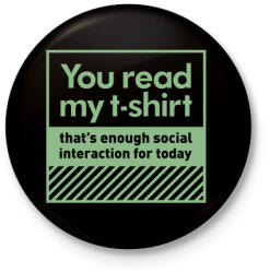 printfashion Read my t-shirt - Kitűző, hűtőmágnes - Fekete (3094062)