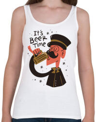 printfashion Sör szünet - Beer time - Női atléta - Fehér (4358664)