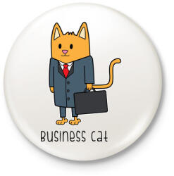 printfashion Business cat - Kitűző, hűtőmágnes - Fehér (3082773)