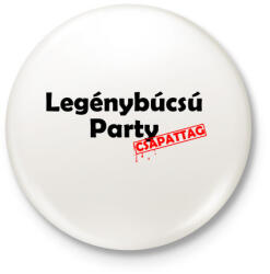 printfashion Legénybúcsú Csapattag - Kitűző, hűtőmágnes - Fehér (5175005)