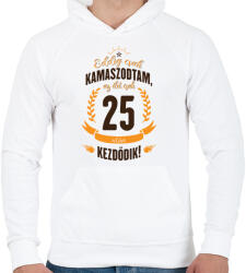 printfashion kamasz-25-brown-orange - Férfi kapucnis pulóver - Fehér (596020)