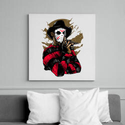 printfashion Freddy & Jason - Vászonkép - Fehér (6620727)