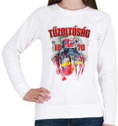 printfashion Tűzoltóság 1870 - Női pulóver - Fehér (441098)