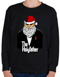 printfashion Mikulás keresztapa - Gyerek pulóver - Fekete (11174654)