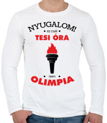 printfashion Nyugalom! Ez csak tesi óra, nem olimpia - Férfi hosszú ujjú póló - Fehér (6454941)
